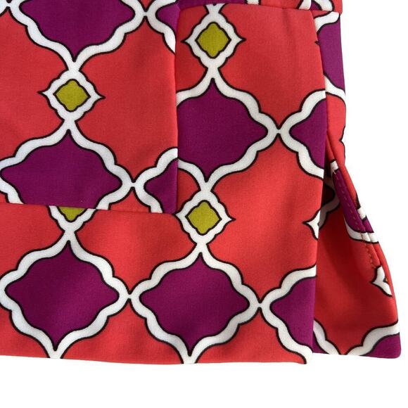Jude Connally Jude Cloth Collared V-Neck Geometric Dress Coral Purple Size S - Picture 5 of 11